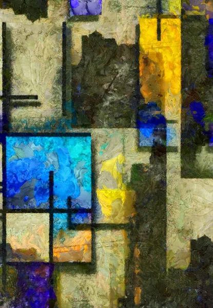 Abstract Painting Mondrian Style — Stock Photo, Image