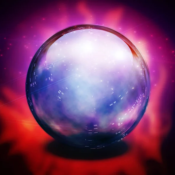 Crystal Ball Art Rendering — 图库照片