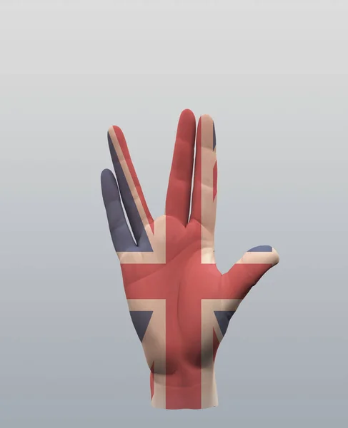 Вулкан Привітання Великобританії Ручний Знак Візуалізація — стокове фото