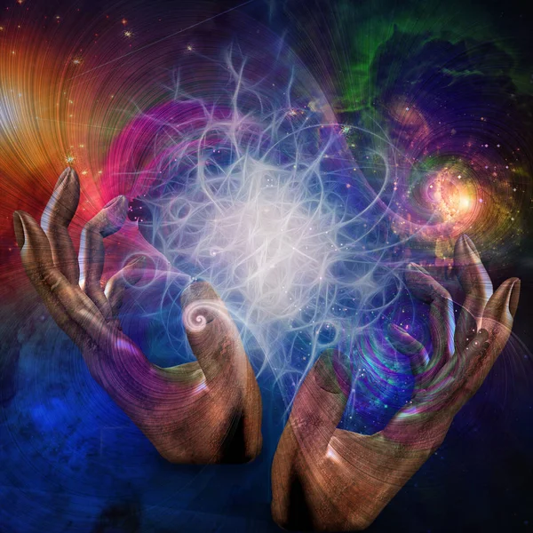 Hands Moving Space Rendering — Stock Photo, Image