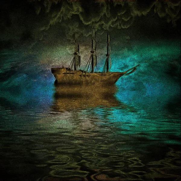 Mesajlı Yalnız Gemi Görüntüleme — Stok fotoğraf