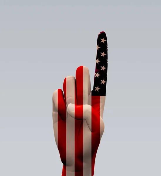 Usa Point Hand Teken Weergave — Stockfoto