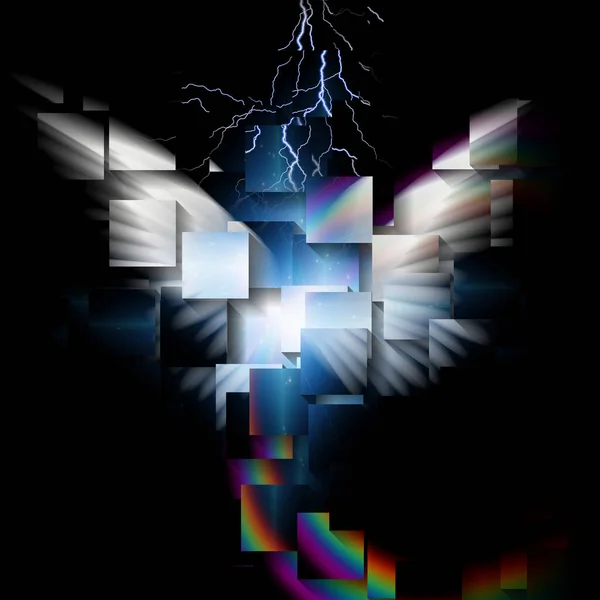 Angelic Wings Lighting Rendering — Stock Photo, Image