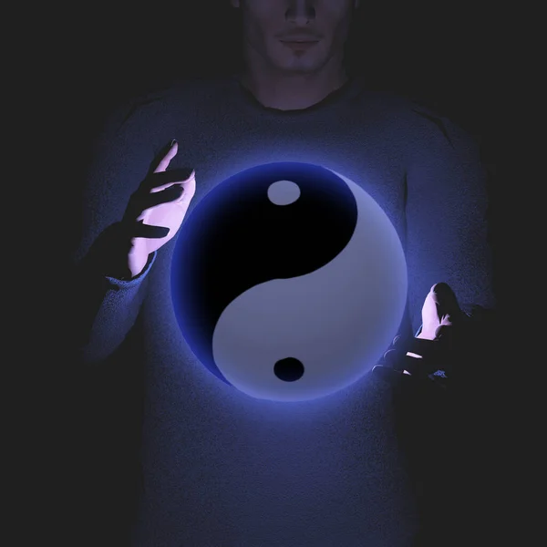 Man Yin Yang Sphere — Stock Photo, Image