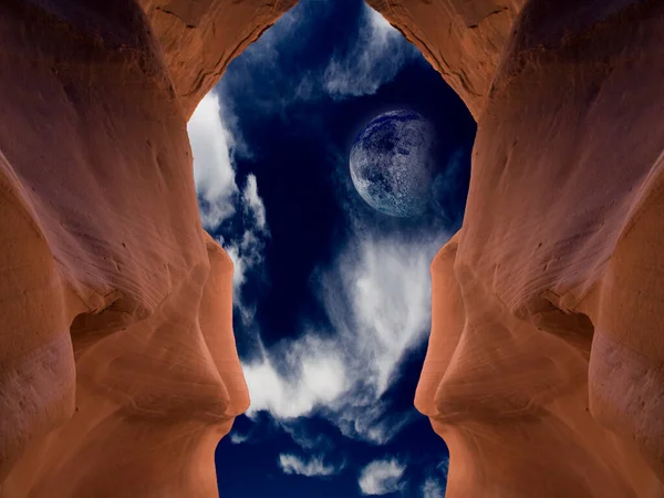 Vista Surrealista Cueva Renderizado — Foto de Stock