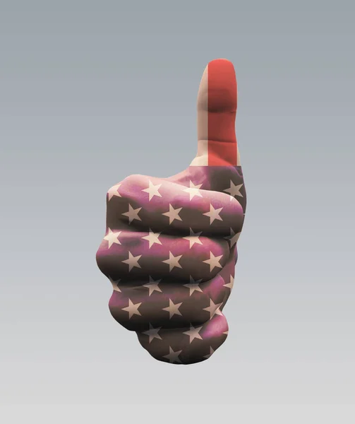 Americas Point Hand Sign Renderin — Stock Photo, Image