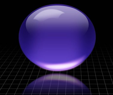 Boş uzayda küre. 3B görüntüleme