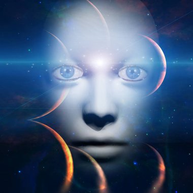 Alan arkaplanlı insan yüzü