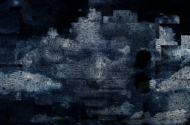 Soyut bulutlarda insan yüzü. Kelimeler.