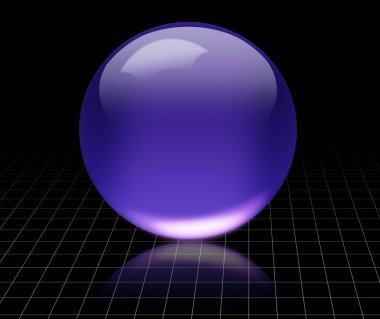 Boş uzayda küre. 3B görüntüleme