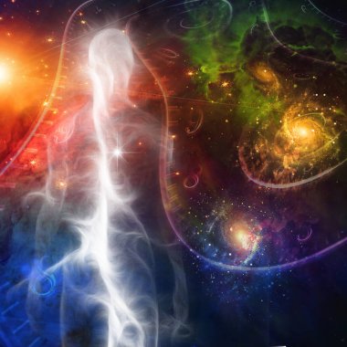 Man soul in space and time spirals