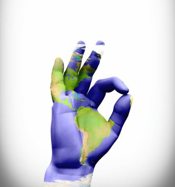 Americas Point Hand Sign. 3D renderin