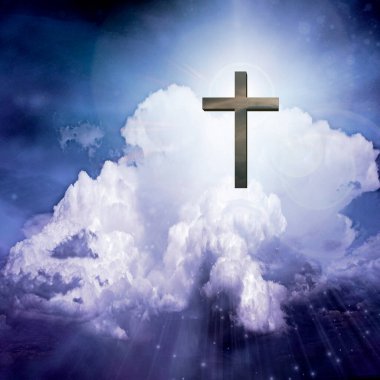 Gökyüzünde haç. 3B görüntüleme