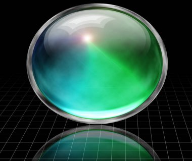 Boş uzayda küre. 3B görüntüleme