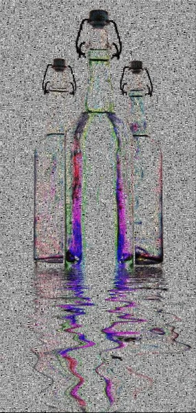 Flaschen Reflexion Über Wasser Rendering — Stockfoto
