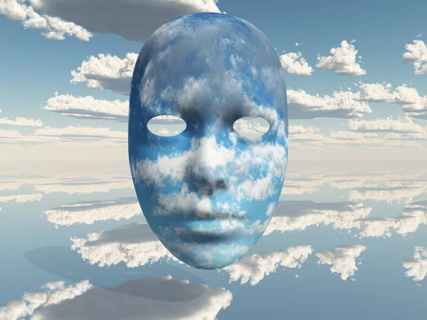 Surreal Face Sky Renderização — Fotografia de Stock