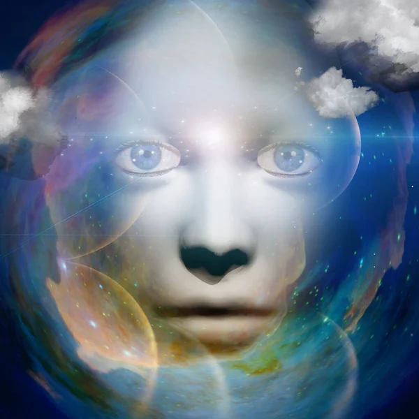 Human Face Space Background — Stock Photo, Image