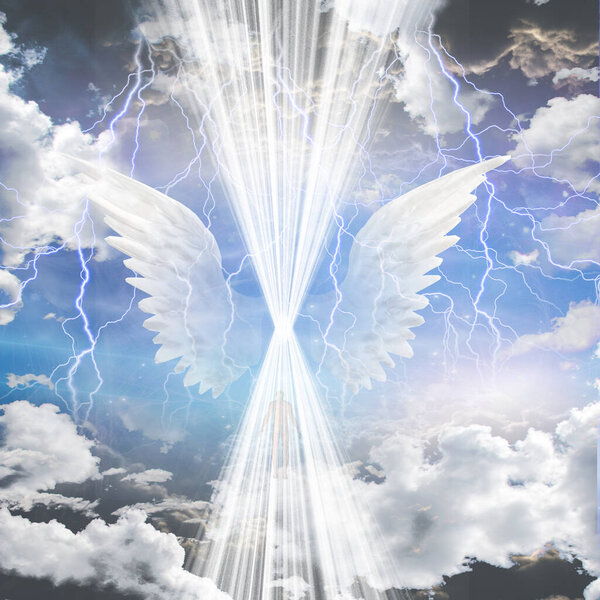 Angelic being of light. 3D rendering