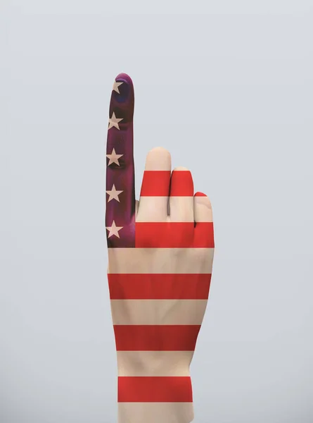 Señal Mano Point Usa Renderizado — Foto de Stock