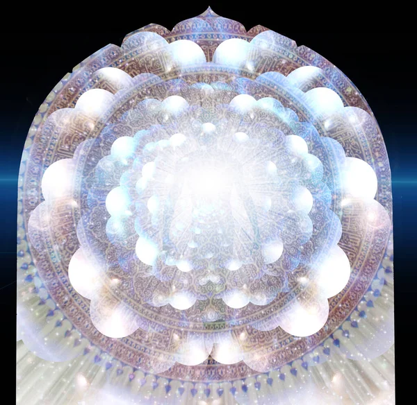 Aura Strălucitoare Razele Lumină Mandala — Fotografie, imagine de stoc