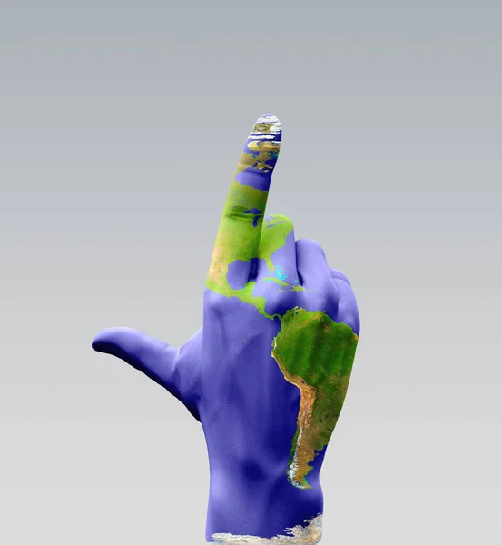 Americas Point Hand Sign Rendering — Stock Photo, Image