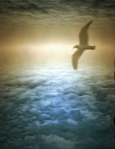 Громовая Птица Облачном Небе Рендеринг — стоковое фото