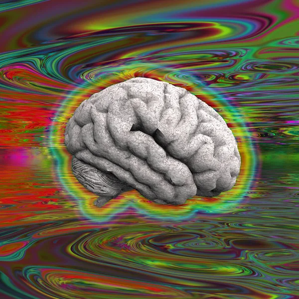 Psychedelisch Brein Weergave — Stockfoto