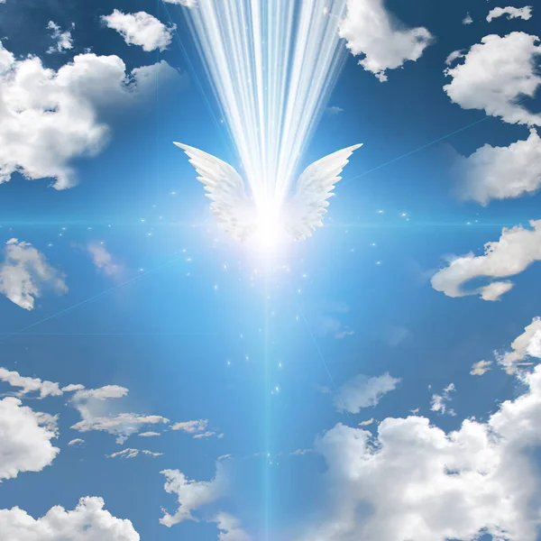 Angel Winged Light Rendering — Fotografia de Stock