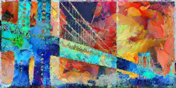 マンハッタン橋の絵 フィンセント ファン ゴッホスタイル — ストック写真