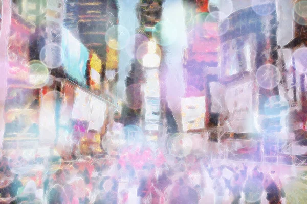 Times Square Surrealistické Malby Vykreslování — Stock fotografie