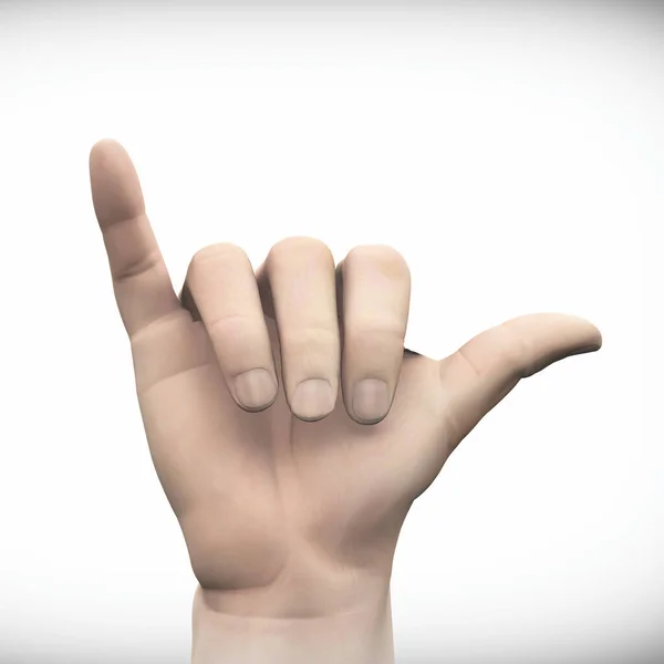 Hang Loose Hand Sign Rendering — Stock Photo, Image