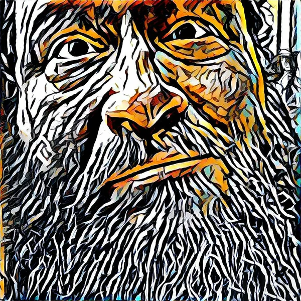 Цифрова Ілюстрація Людина Бородою — стокове фото