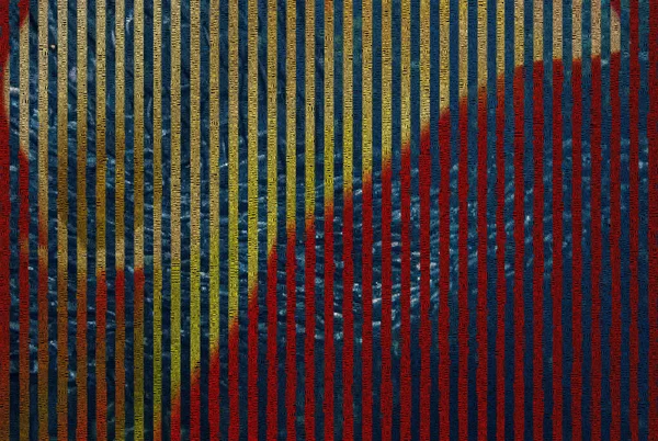 現代美術 黄色と赤の縞模様 — ストック写真