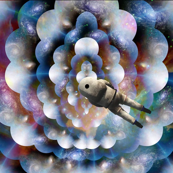 Astronaut Multiversum Rendering — Stockfoto