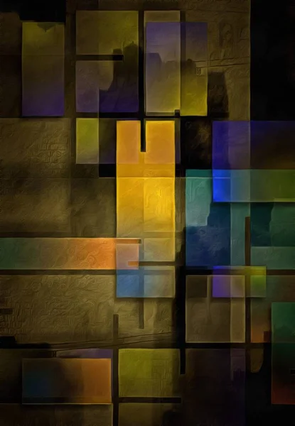 Soyut Resim Mondrian Tarzı — Stok fotoğraf