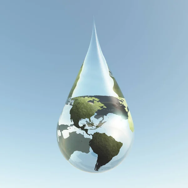 Americas Water Drop Rendering — 图库照片