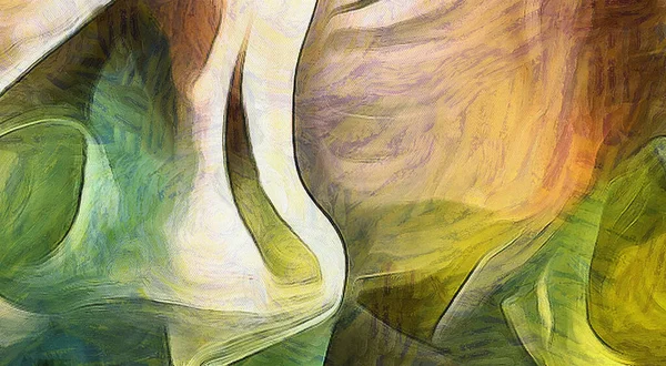 Abstraktní Malba Tlumených Barvách Tekuté Linky — Stock fotografie