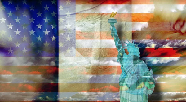 Ameryka Nowy Jork Statuą Wolności Renderowanie — Zdjęcie stockowe