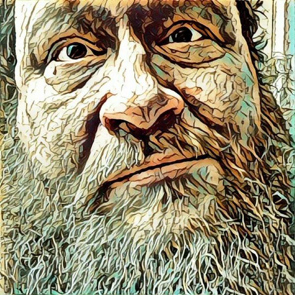 Digital Illustration. Man with beard