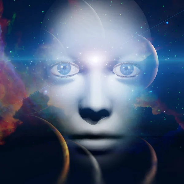 Human Face Space Background — Stock Photo, Image