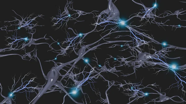 Brain Cells Electrical Firing — Stock Photo, Image