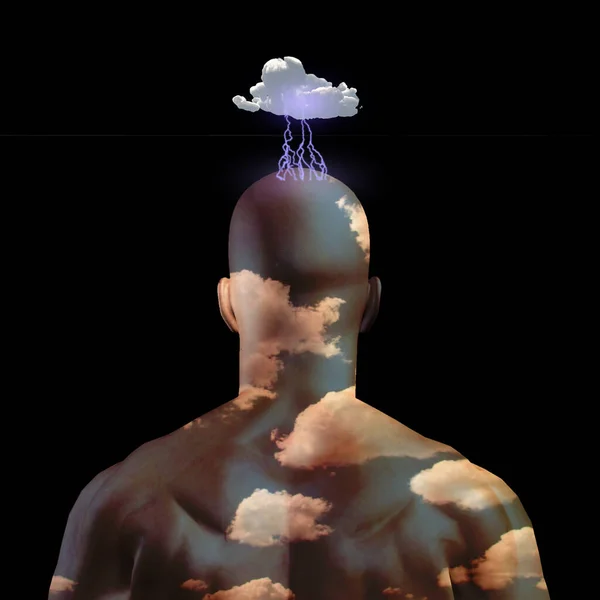 Los Hombres Van Las Nubes Renderizado —  Fotos de Stock