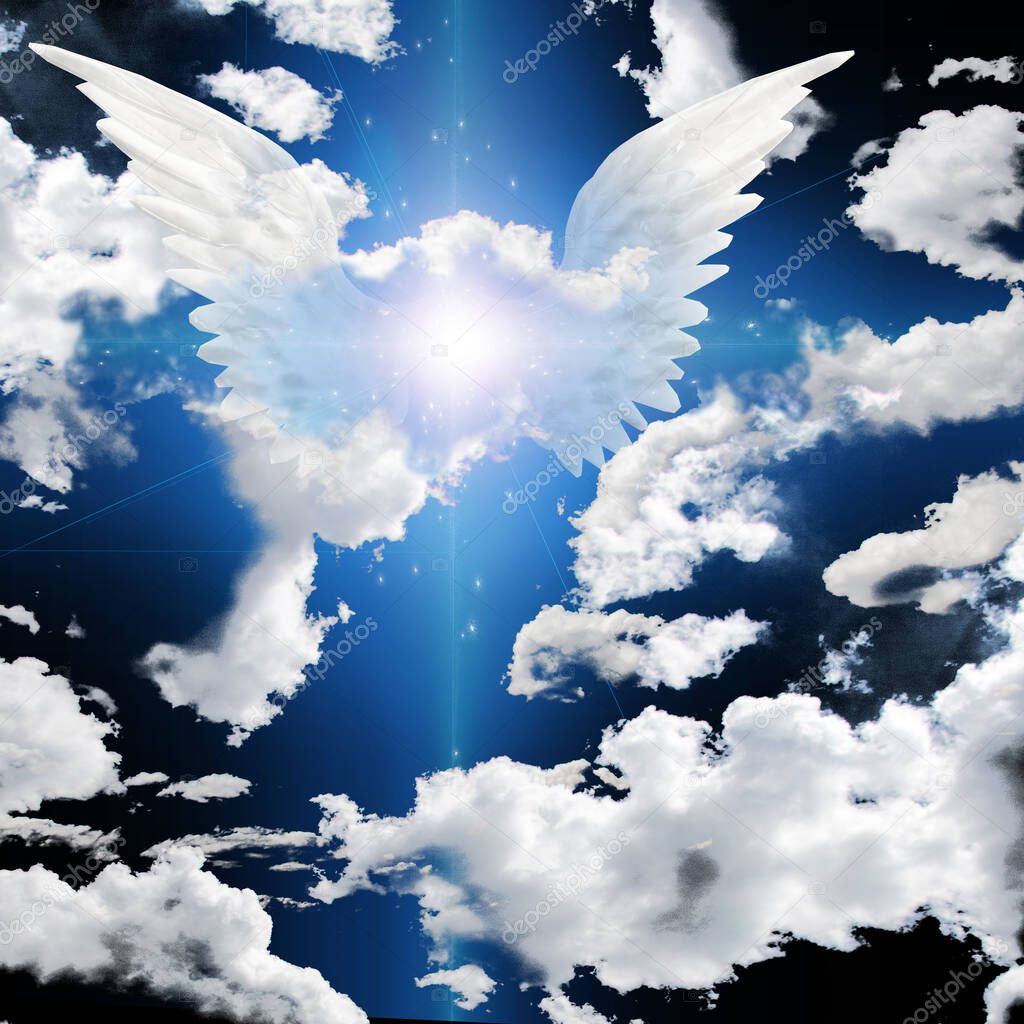 Angel winged. 3D rendering
