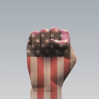 Americas Point Hand Sign. 3D renderin