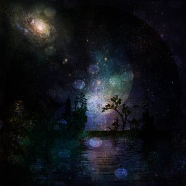 Asya Bahçe Manzarası. 3B görüntüleme