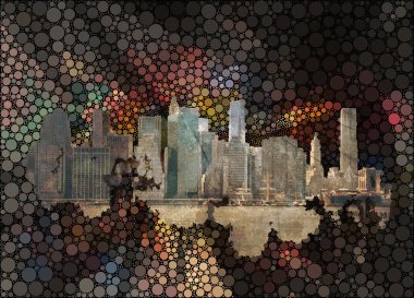 Modern soyut, Manhattan. 3B görüntüleme