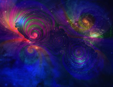 Derin Uzay Canlı Panoraması. 3B görüntüleme