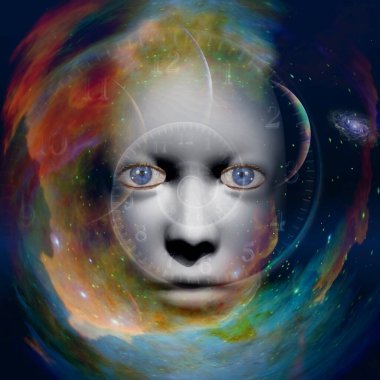 Yüzü uzay boşluğunda. Gerçeküstü sanat