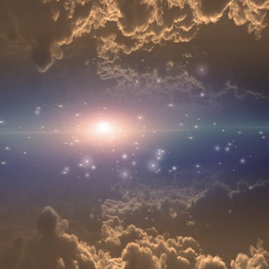 Derin uzay sahnesi. 3B görüntüleme