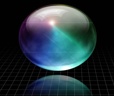 Boş uzayda küre. 3B görüntüleme